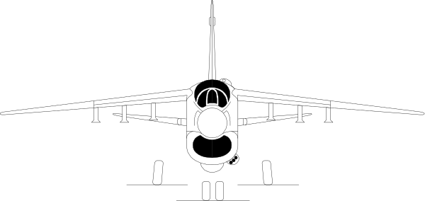 The image shows a black silhouette of an airplane with its landing gear down against a white background.