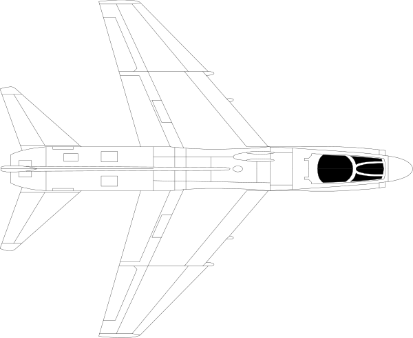 The black and white illustration shows a fighter jet with its nose pointed upwards against an untextured background that does not provide any additional context about location or environment.