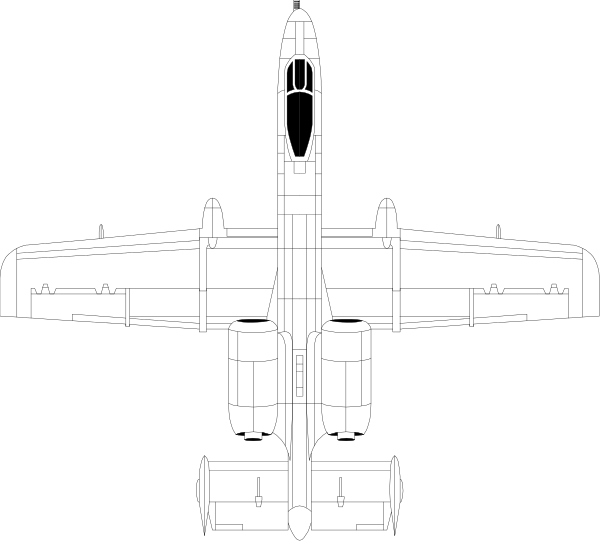 The black and white illustration shows a fighter jet with its landing gear down against an unadorned background.