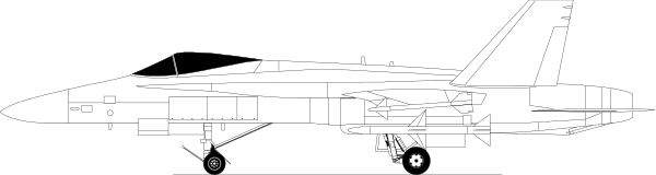 The image shows a black and white illustration of an airplane with its landing gear down on what appears to be runway at nighttime.