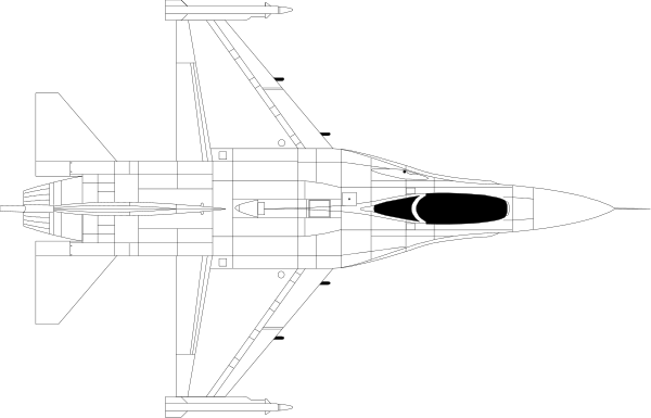 The black and white illustration shows a fighter jet with its nose pointed upwards against an untextured background that does not provide any additional context about location or environment.