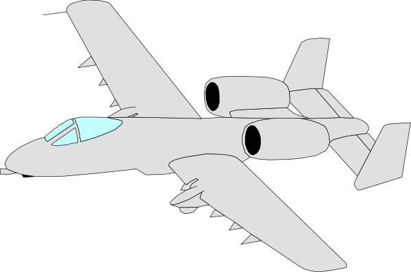 The black and white illustration shows a fighter jet with two engines on each wing flying through space next to an aircraft carrier that has three decks visible above water level.