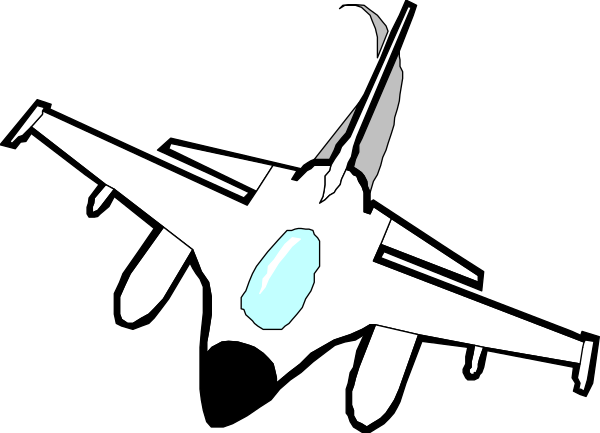 The black and white illustration shows a fighter jet with its nose pointed upwards against an indistinct background that appears to be darkened space.