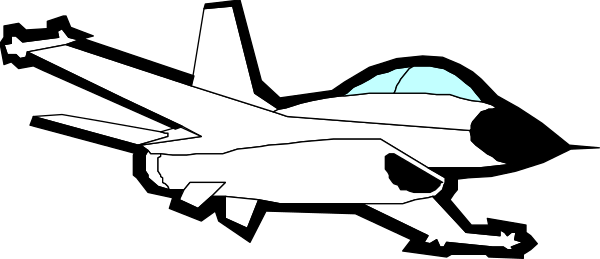 The image shows a fighter jet with its landing gear down against an airplane hangar background.