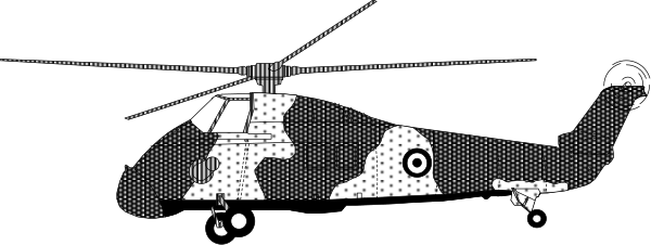 The image shows a helicopter with its rotors stopped on top of what appears to be an aircraft carrier deck at nighttime.