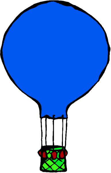 The image shows a blue balloon with an illustration of a person's head on it floating against a gray background.
