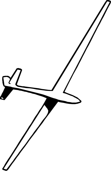 The image shows a black and white photo of an airplane with its landing gear down against a dark background.