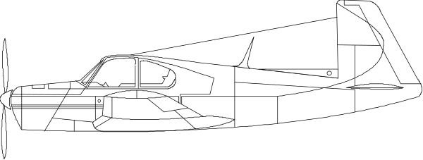 The image shows a black and white line drawing of an airplane with its wings extended outward against a dark background.