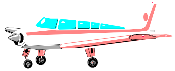 The image shows a red airplane with white stripes on its body parked at an airport terminal next to another plane that is predominantly blue in color.