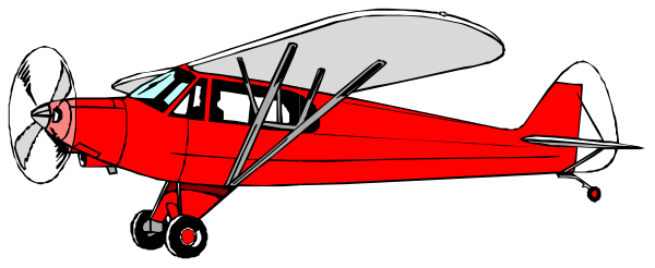 The image shows a red airplane with white propellers parked on an airport runway at nighttime under clear skies.