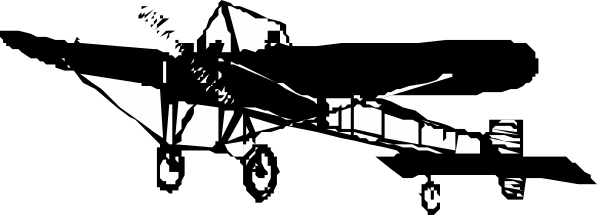 The black and white photo shows a vintage airplane with its landing gear down on what appears to be an airport runway at nighttime.