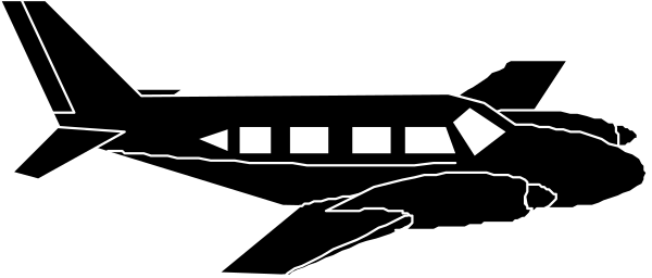 The black and white illustration shows a jet airplane with its landing gear down on what appears to be an airport runway at nighttime.