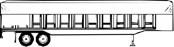 The black and white illustration shows a train car with multiple windows on its side parked next to what appears to be an outdoor platform at nighttime.