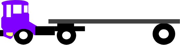The image shows a purple truck driving on an overpass with no visible surroundings beyond it.