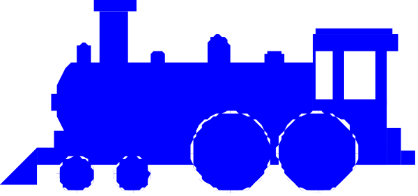 The image shows a blue train with wheels on tracks against an indistinct background that does not provide any additional context about location or time of day.