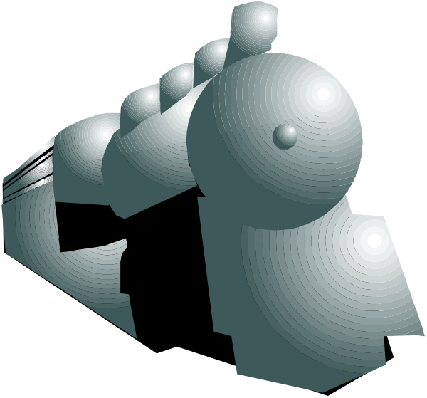 The image shows a computer graphic of an abstract sculpture with multiple curved lines forming shapes that resemble human breasts on either side, connected by straight vertical bars to form what appears to be a torso-like structure against a black background.