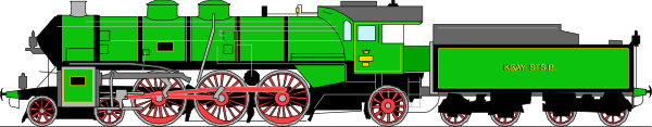 The image shows a toy train with red wheels on tracks against a gray background.