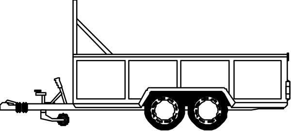The black and white illustration shows a truck with an open bed parked next to what appears to be a building at nighttime.