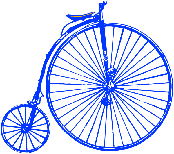 The image shows a blue bicycle with two wheels inside it against a white background.