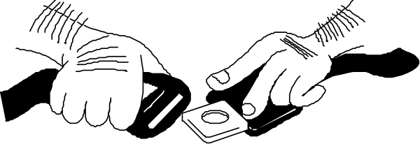 The image shows a black and white illustration of an animated character with boxing gloves on its hands, standing upright against what appears to be a dark background.
