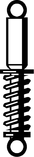 The image shows a gray background with two black rectangles of different sizes placed side by side on it; there is no text present in this clip-art image.