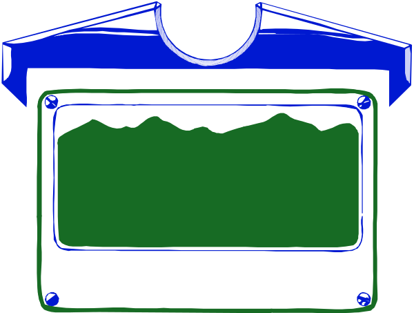 The image shows a blue box with an open lid on top of it against a black background; there is no text present in this clip-art illustration.