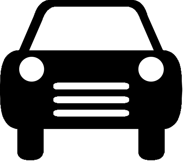 The image shows a black car with two white eyes on it against an indistinct background.