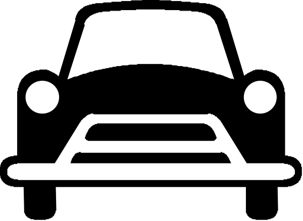 The black and white logo of a car with an open hood on top of it is shown against a gray background.