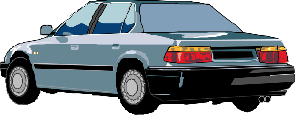 The image shows two cars parked side by side on a street with no visible textures indicating an urban environment during daylight hours under clear skies.