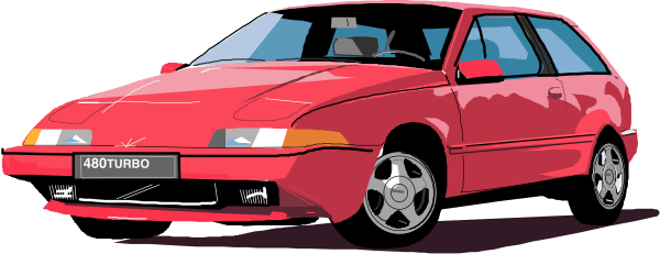 The image shows a red sports car parked next to another similar vehicle on what appears to be an urban street with buildings visible in the background.