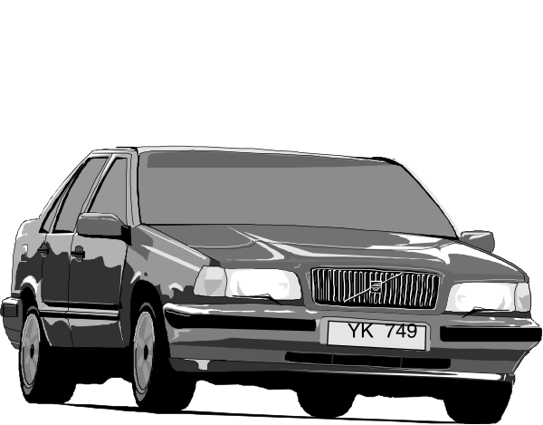 The black and white illustration shows two cars parked side by side on a street at night with no visible textures indicating motion blur due to speed.