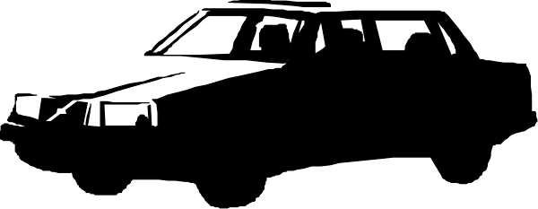 The black and white silhouette of a car on an unspecified background.
