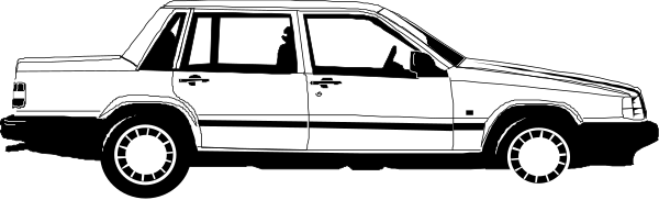 The black and white illustration shows a car parked next to another vehicle that appears to be an SUV with tinted windows in what looks like a parking lot at nighttime.