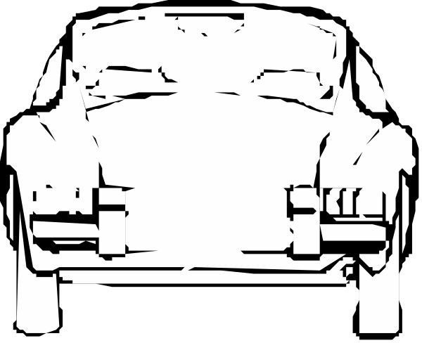 The black and white illustration shows two cars side by side with a front view of each car's wheel well area highlighted in red lines to indicate wear patterns on their tires.