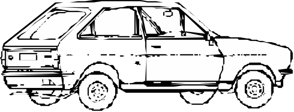 The black and white photo shows a row of three cars parked side by side on what appears to be an asphalt surface with no visible background details due to its monochrome nature.