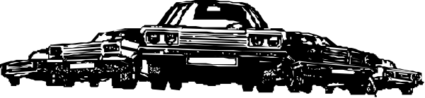 The black and white photo shows a row of classic cars parked side by side with their hoods up on what appears to be an overcast day in front of a building that has multiple windows along its facade, suggesting it might serve as a backdrop for this display or event where the vehicles are showcased.