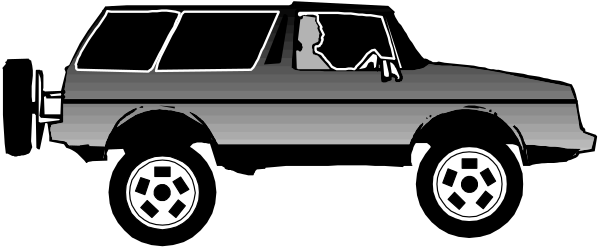 The black and white illustration shows a truck with an open back door parked on what appears to be grass at nighttime.