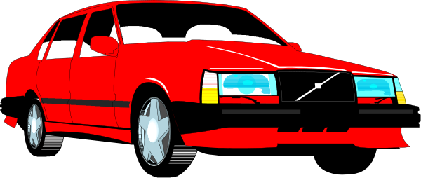 The image shows a red car with blue headlights parked next to another similar vehicle on what appears to be an urban street at nighttime.