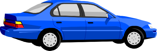 The image shows two blue cars parked side by side on a street with no visible textures indicating an urban environment.