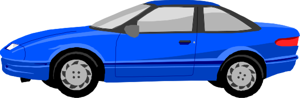 The image shows two blue cars parked next to each other on a gray surface with no visible background details.