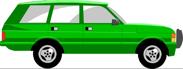 The image shows a green station wagon parked next to another car on an asphalt surface with no visible textures indicating depth of field; there is also one person partially visible in front of both cars who appears to be standing and facing away from them, but their features or actions are not discernible.