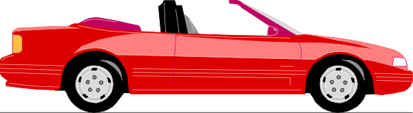 The image shows a red sports car with its top down parked next to another similar vehicle on what appears to be an overcast day in front of buildings that could suggest it's located near water due to their reflection, possibly indicating a marina setting.