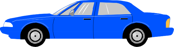 The image shows a blue car driving on an unseen road with no visible surroundings.