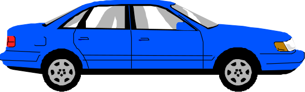 The image shows two blue cars parked side by side on a street with no visible textures indicating an urban environment.