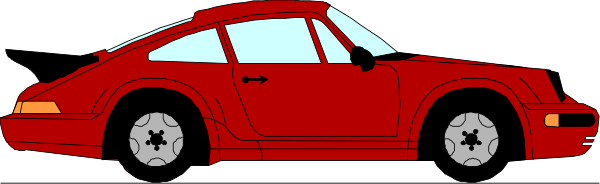 The image shows a red sports car with its top down parked next to another identical vehicle on what appears to be an overcast day in front of a building that resembles a garage door.