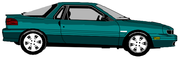 The image shows two cars parked side by side with a dark background; there is no text present within this small clip-art illustration.