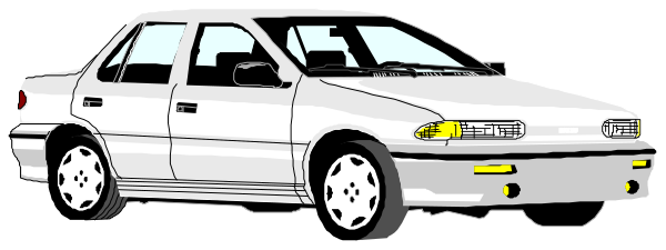 The image shows a black and white illustration of two cars parked side by side on what appears to be an asphalt surface with no visible background details; there is also text present in the upper left corner, but it's not legible due to resolution limitations.