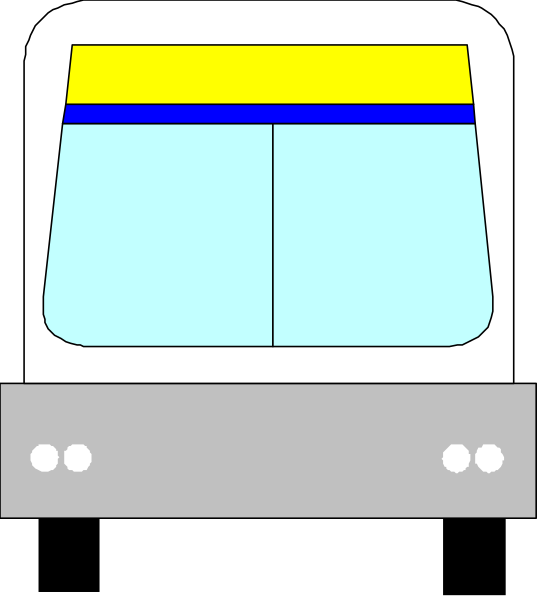 The image shows a simplistic representation of an urban scene with a train on tracks at nighttime under clear skies.