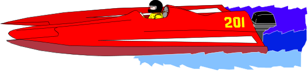 The image shows a red toy boat with blue trim on top of it, placed against a gray background.