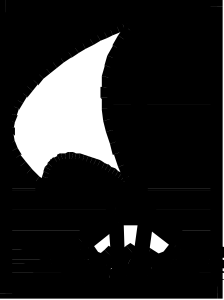 The image shows a black square with white stripes on either side of it against a gray background.